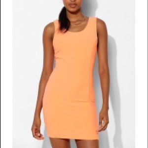 Urban Outfitters Orange Sparkle & Fade Bodycon Scoop Neck Tank Mini Dress Medium